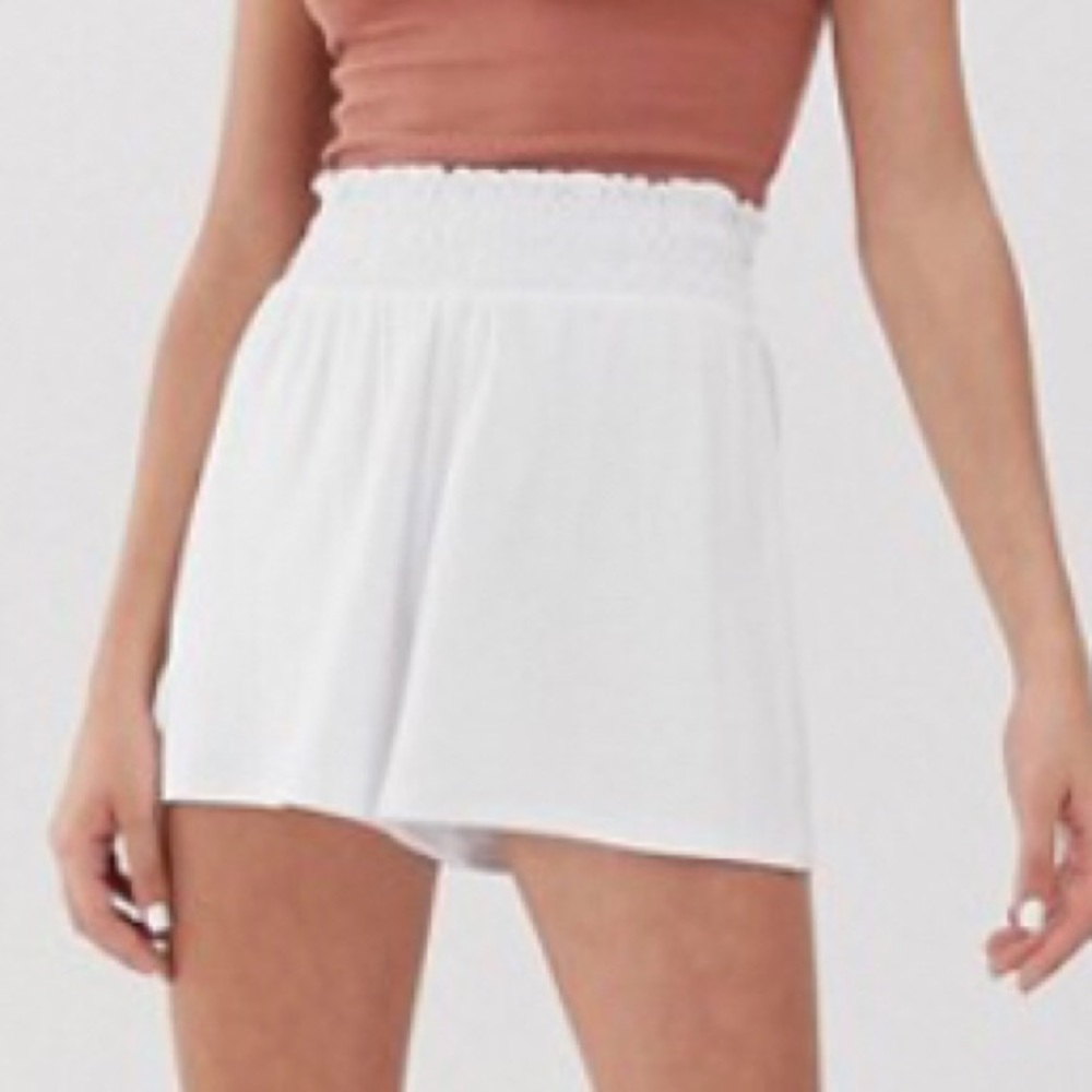NWOT Asos Smocked Shorts White 2